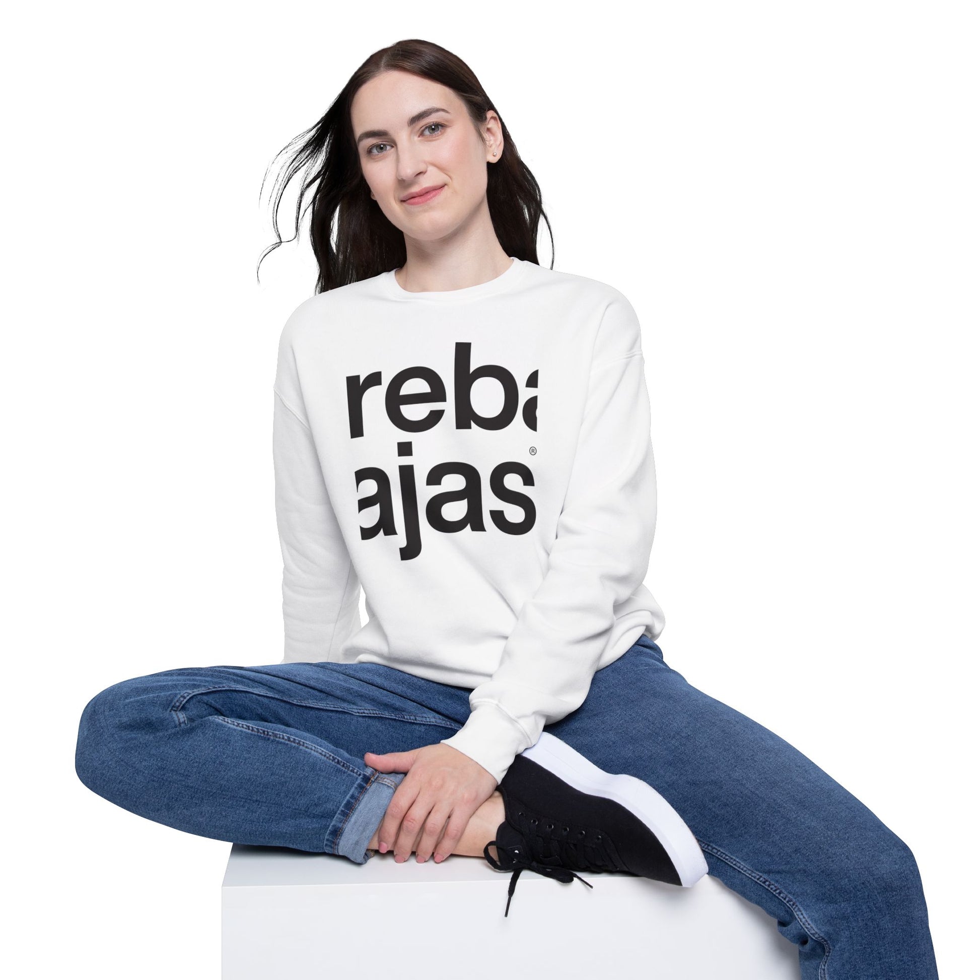 rebajas unisex drop shoulder sweatshirt - classic white