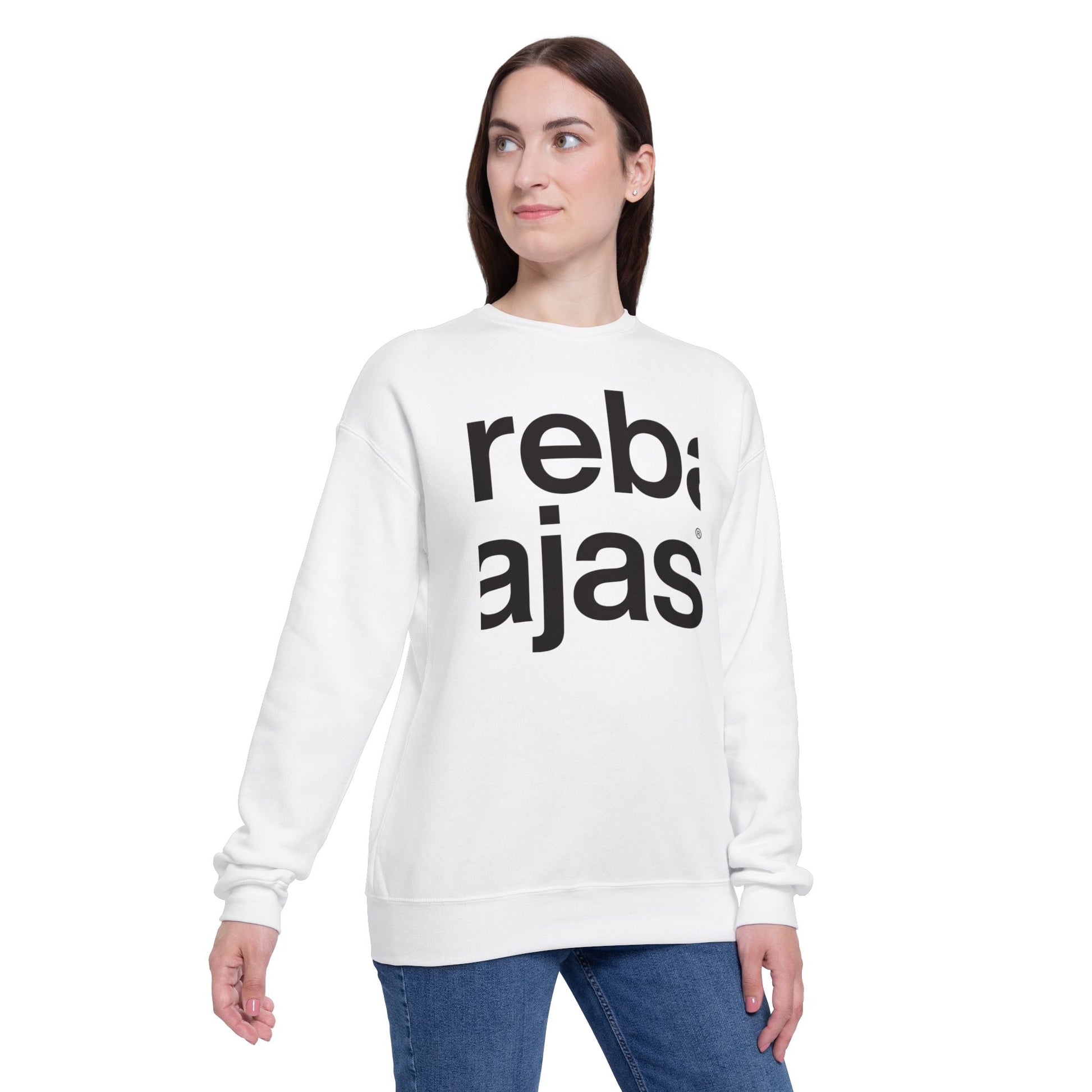 rebajas unisex drop shoulder sweatshirt - classic white